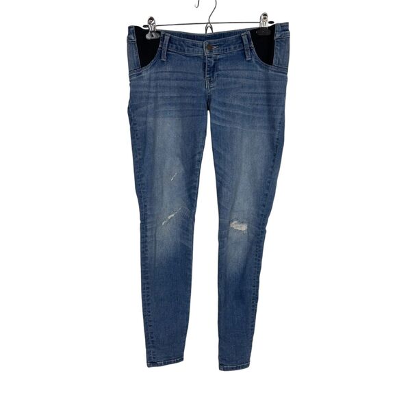Liz Lange Maternity Denim Jegging Distressed Jeans Women’s Small - Picture 1 of 5